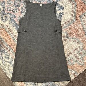 J. Crew Charcoal Wool Sleeveless Academia Mini Dress